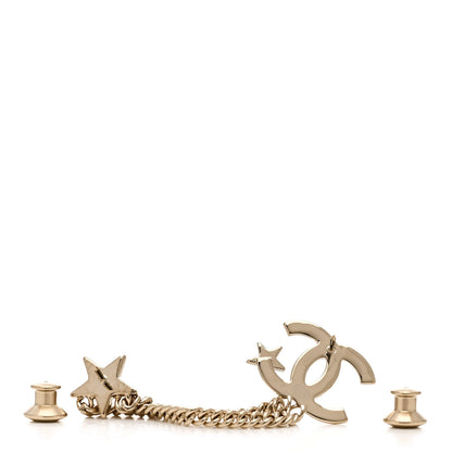 Chanel CC Crystal Chain Star Brooch Gold 3 of 5
