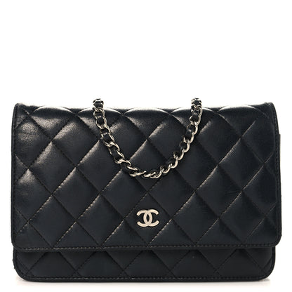 Chanel Lambskin Quilted Wallet On Chain WOC Black 1 of 11