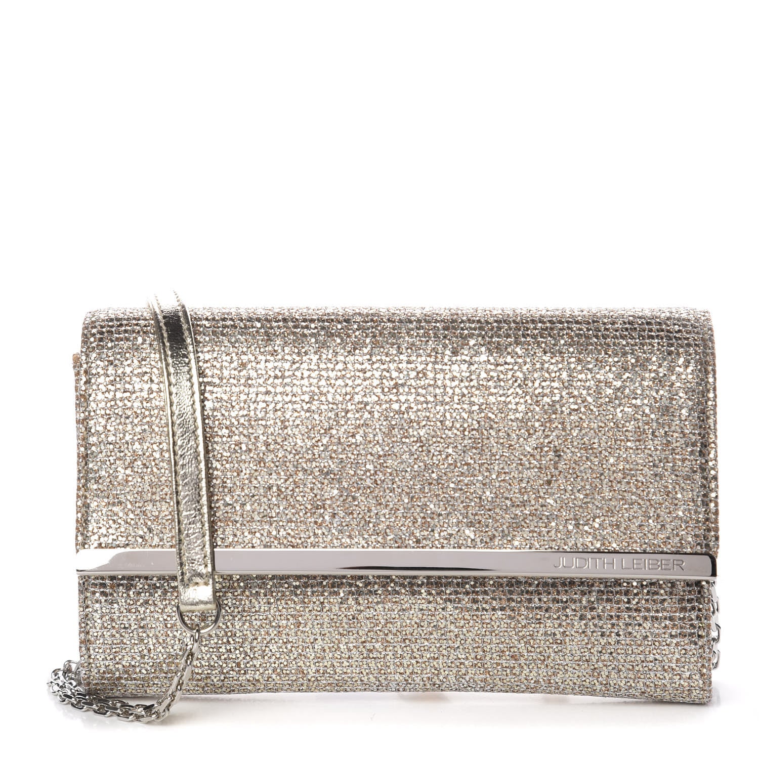 Judith Leiber Metallic Lurex Clutch Silver 1 of 12