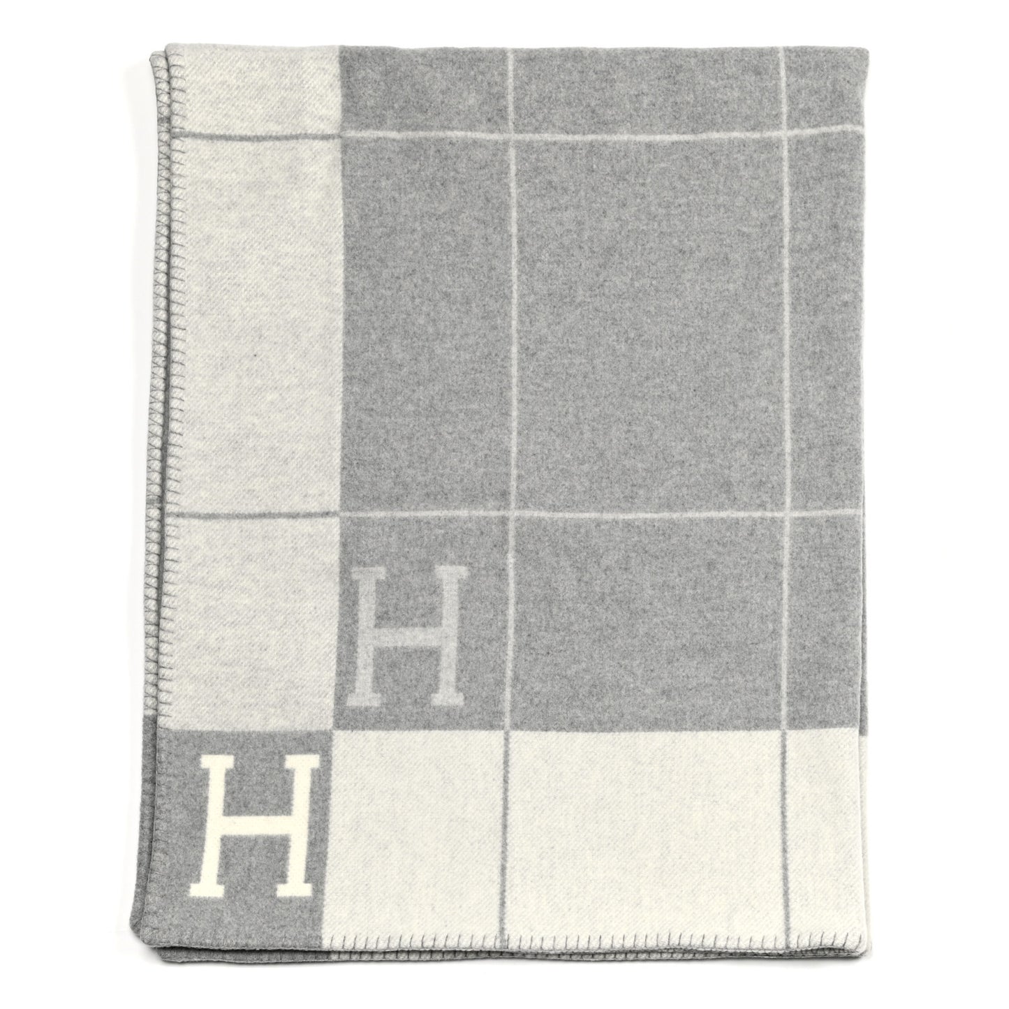 Wool Cashmere Avalon III Blanket Ecru Gris Clair