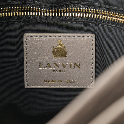 Lanvin Lambskin Quilted Metal Pearl Medium Sugar Flap Shoulder Bag Gray 6 of 9