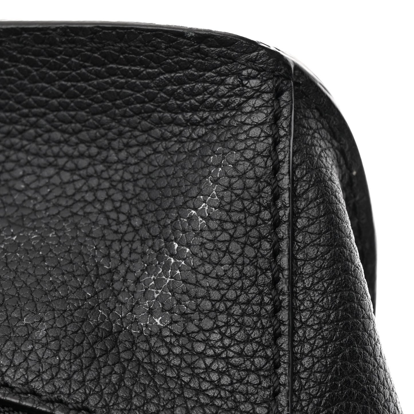 Pebbled Calfskin Large Skull Padlock Zip Around Tote Black