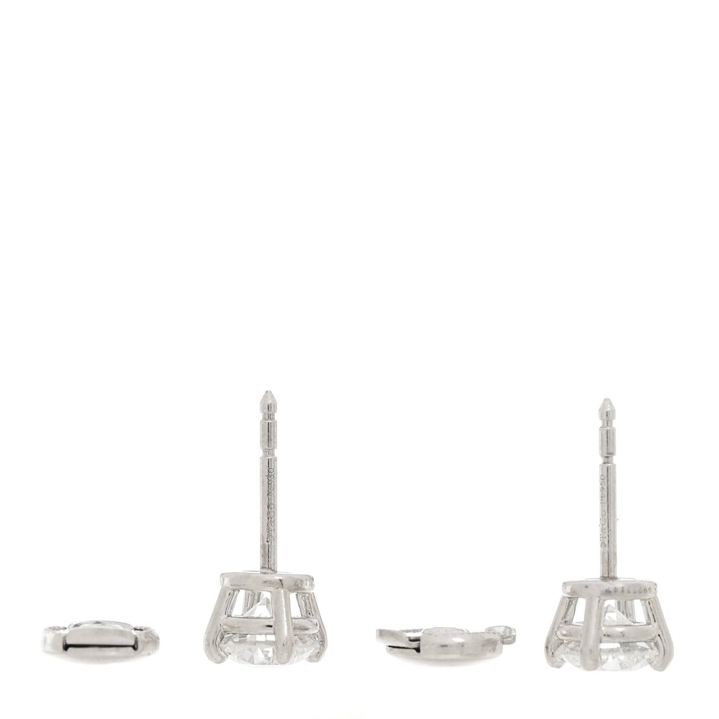 Platinum Diamond 2.00ctw Solitaire Earrings