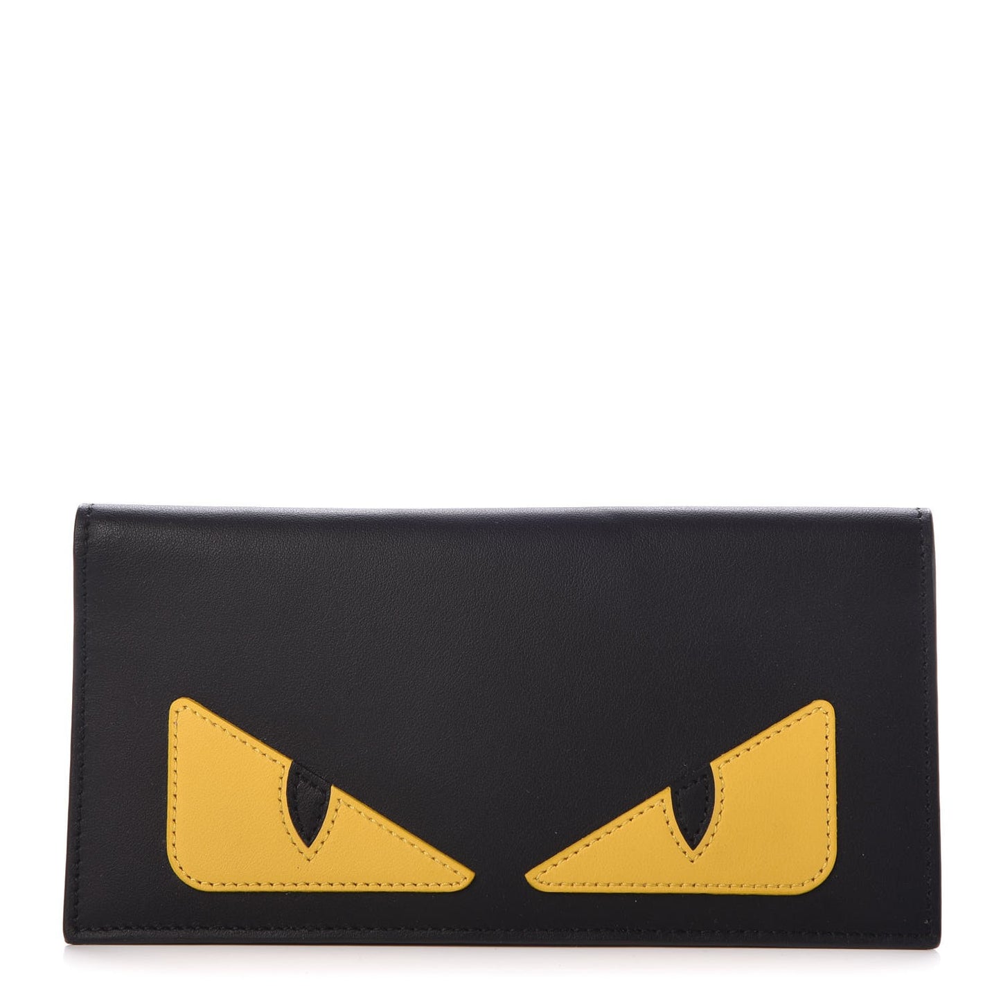 Vitello Century Monster Eyes Inlay Continental Wallet Black Giallo Rosso