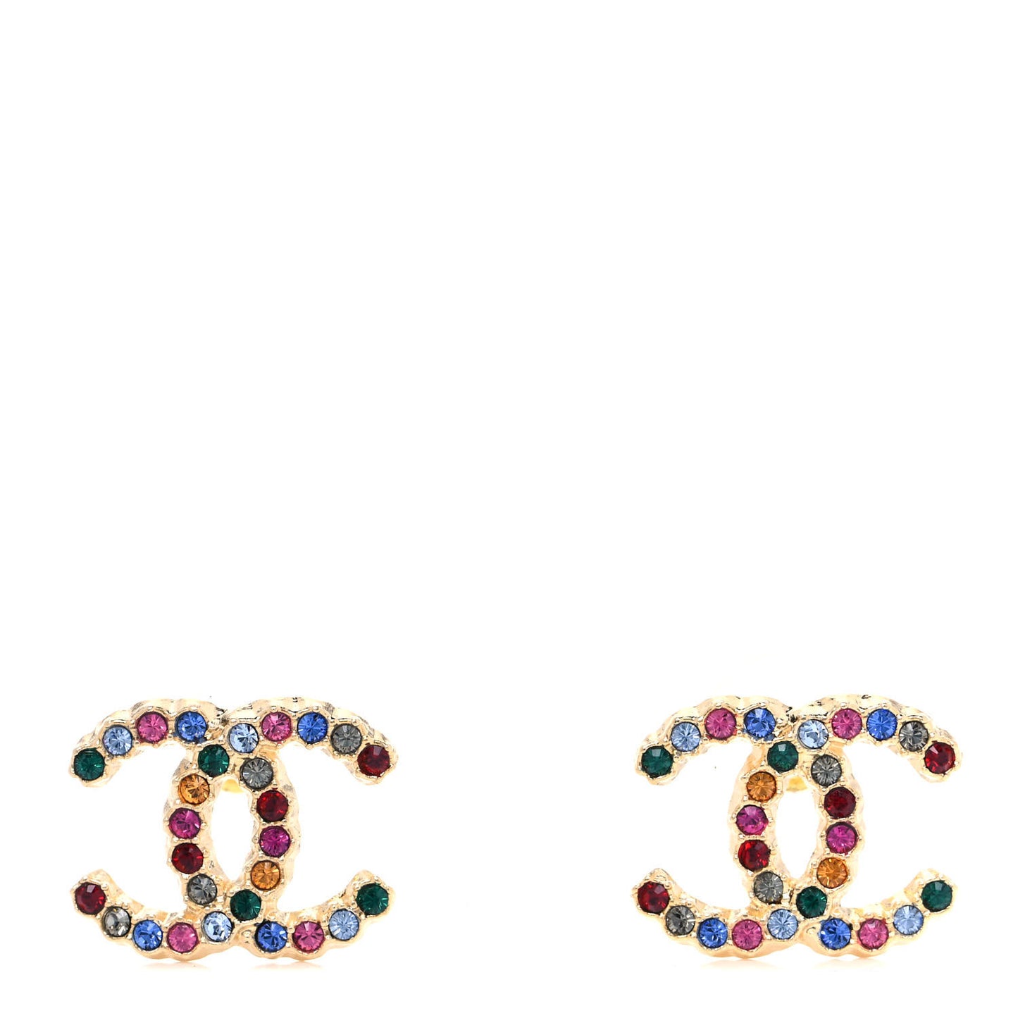 Crystal Over The Rainbow CC Earrings Gold Multicolor