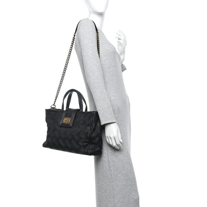 Chanel Calfskin Large Retro Girl Shopping Tote Black 2 of 15