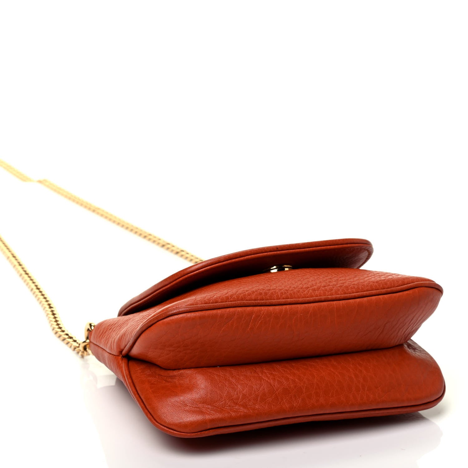 Gucci Pebbled Calfskin Small 1973 Chain Shoulder Bag Orange 7 of 8