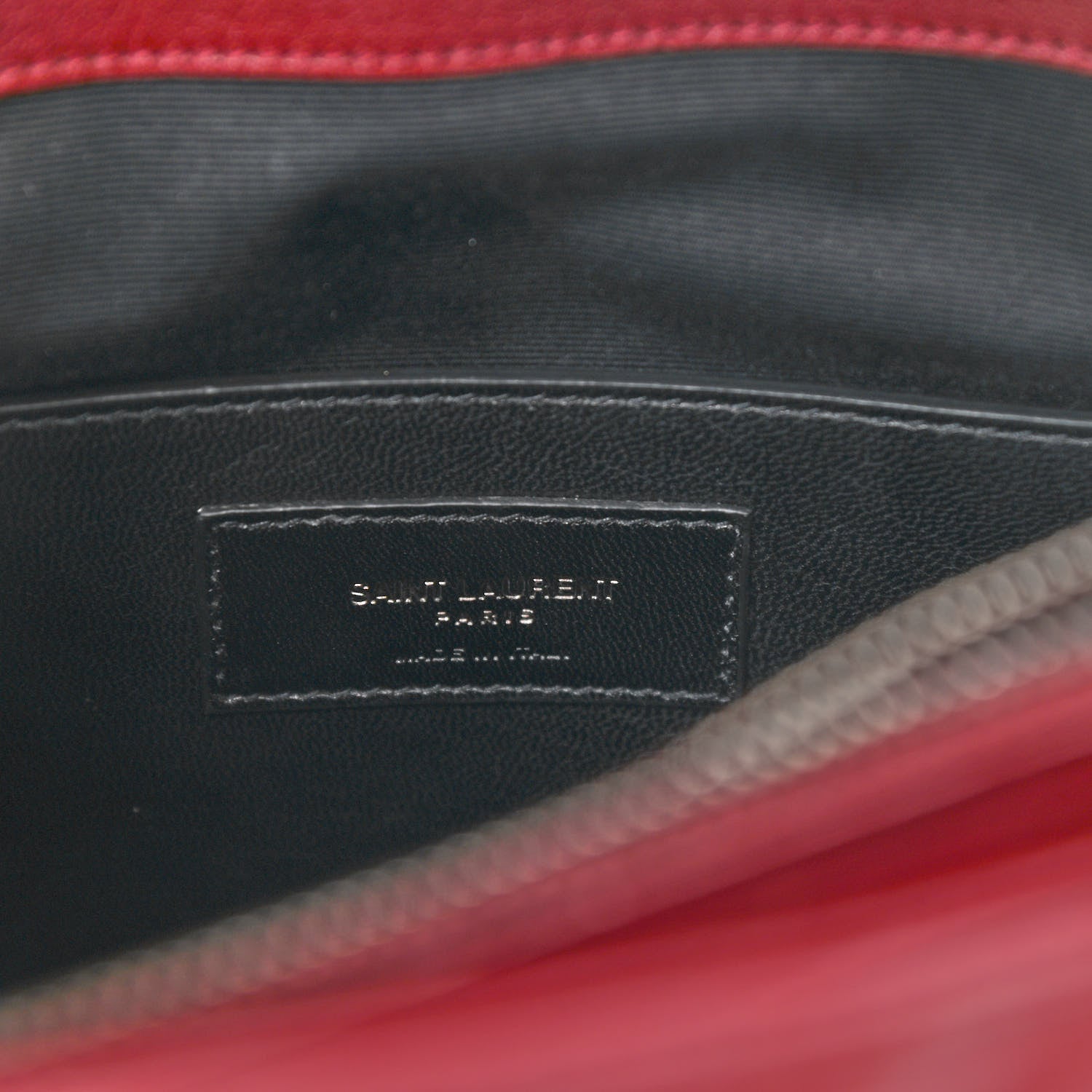 Saint Laurent Sheepskin Matelasse Chevron Large College Monogram Satchel Rouge 6 of 11