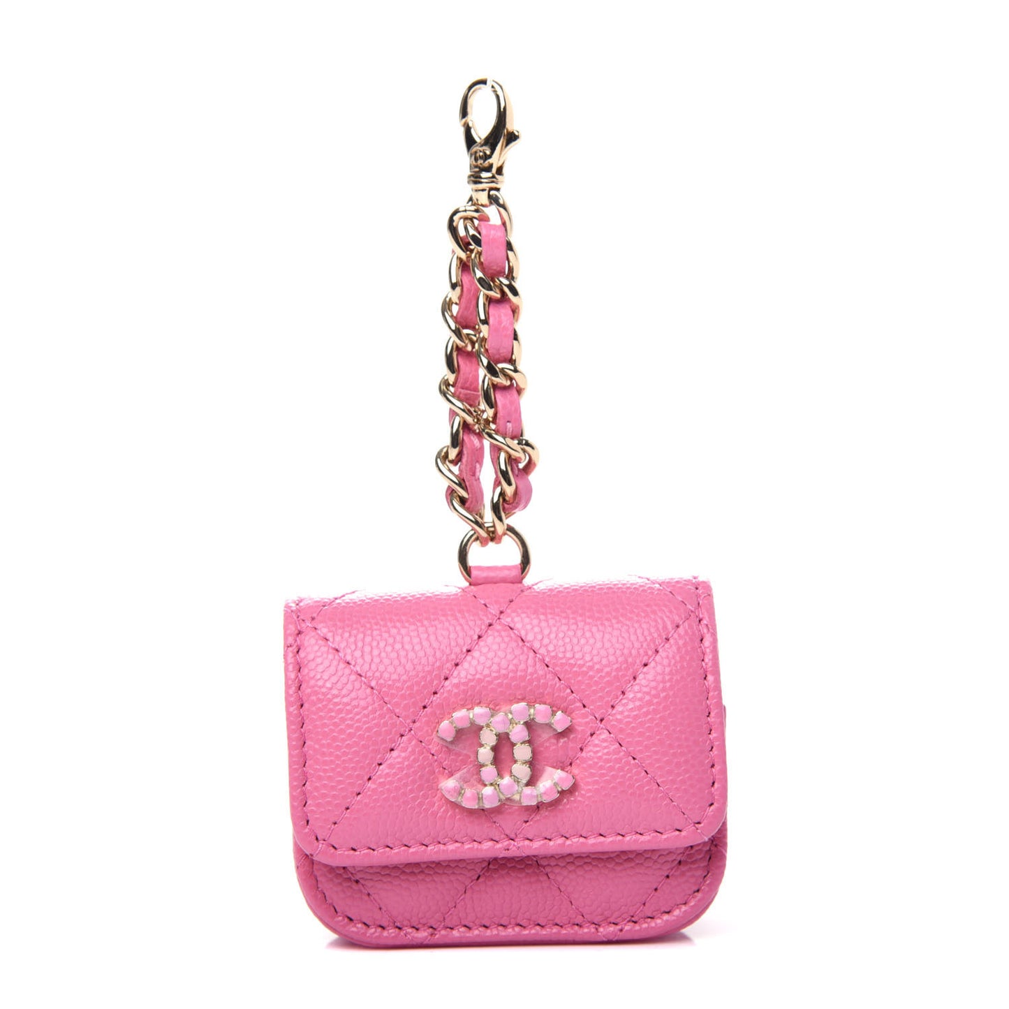 Caviar Quilted Crystal CC Airpods Pro Case Pink