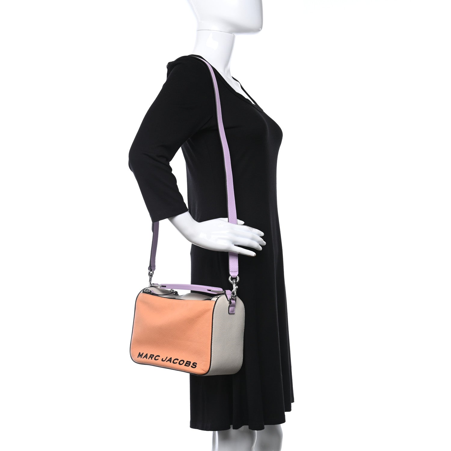 Marc Jacobs Colorblock Calfskin Soft Box 23 Shoulder Bag Orange Chiffon Multicolor 2 of 9