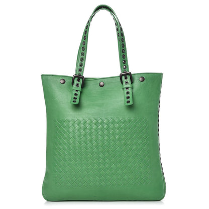 Bottega Veneta Calfskin Intrecciato Flat Tote Green 1 of 10