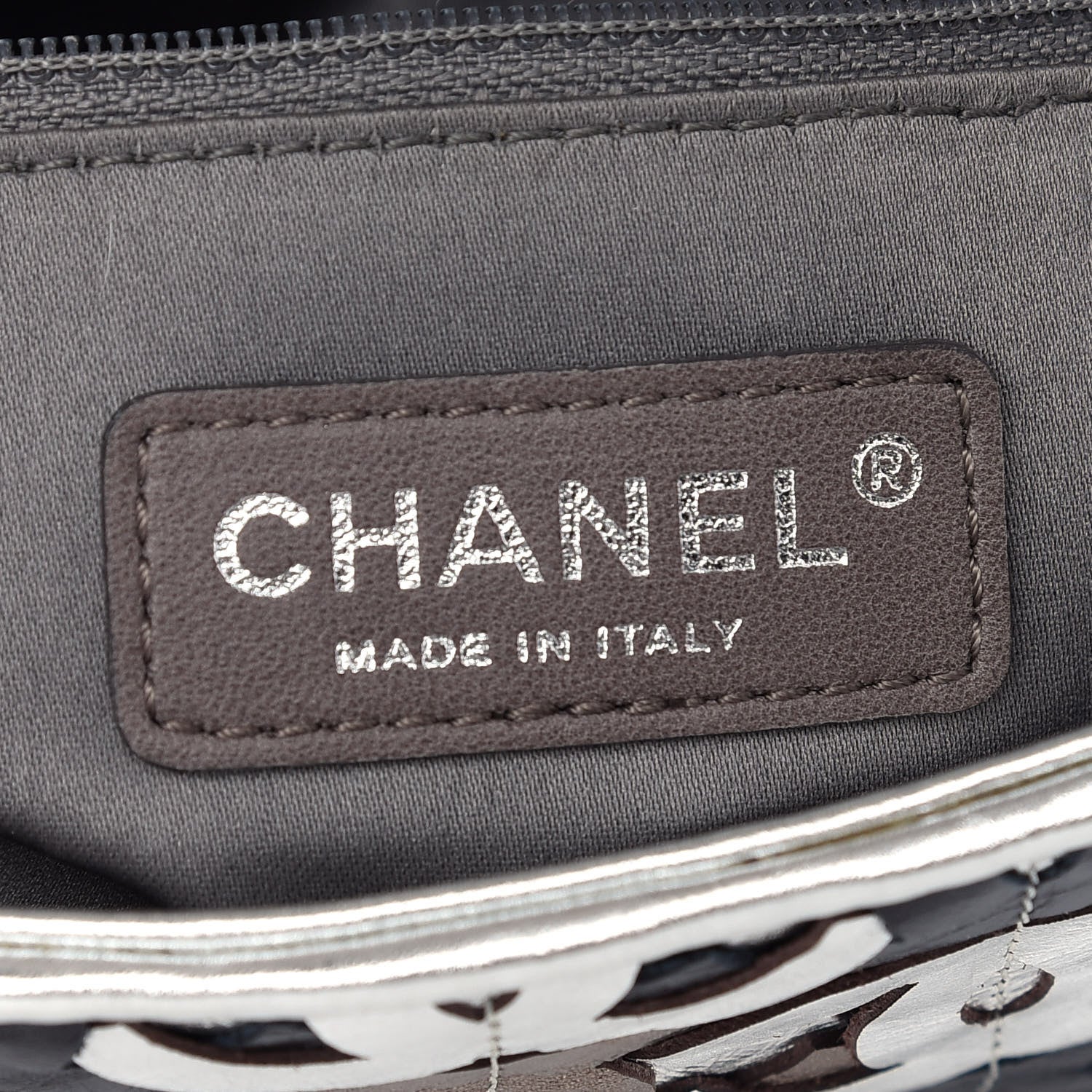 Chanel Metallic Crackled Calfskin Medium CC Mix Flap Silver Gold 6 of 9