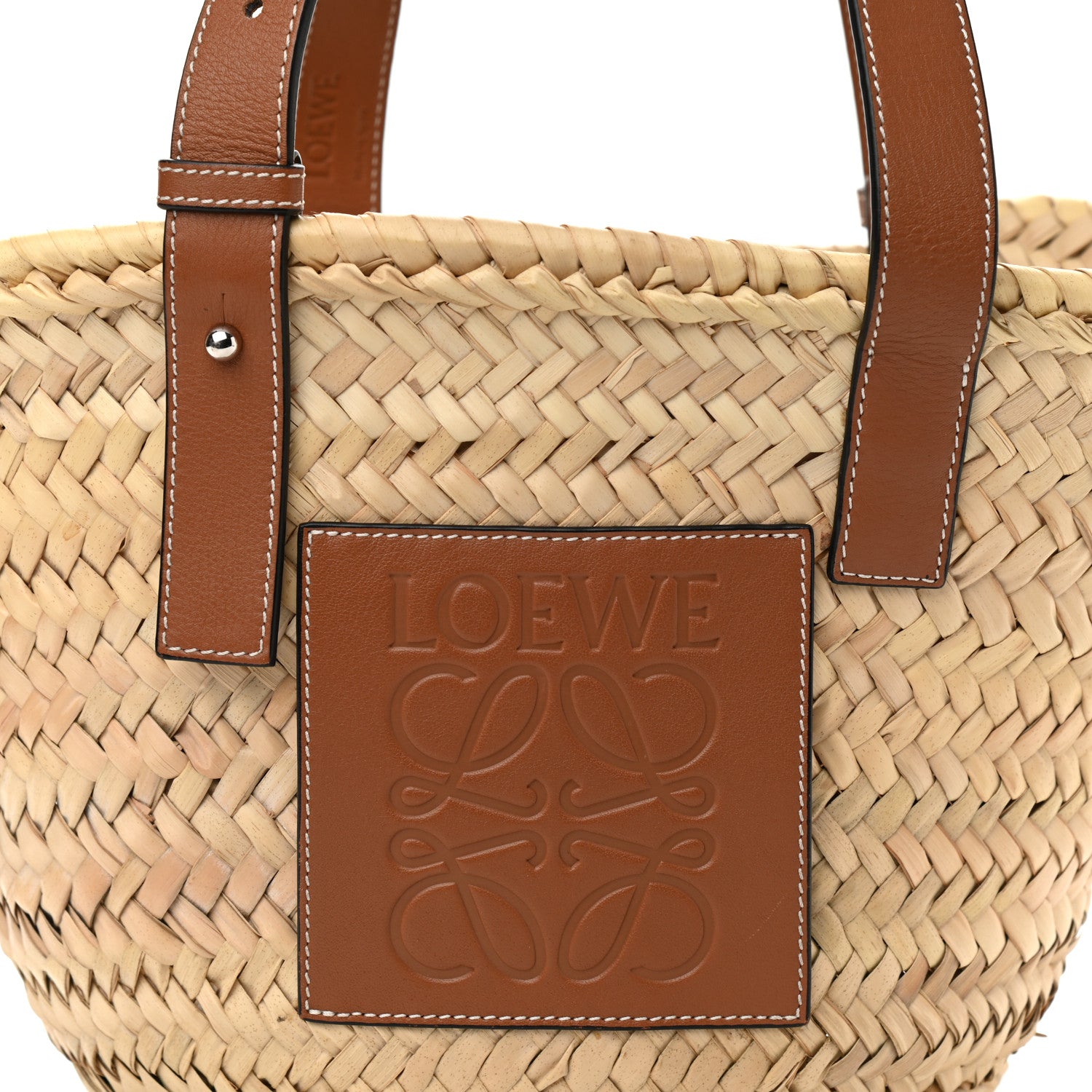 Loewe Raffia Small Basket Tote Bag Natural Tan 7 of 10