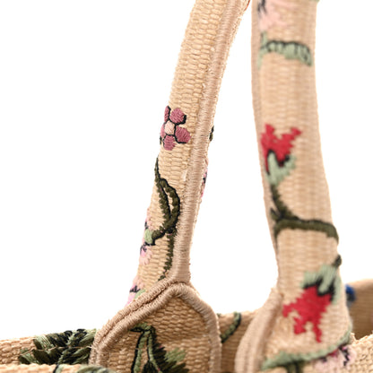 Christian Dior Raffia Embroidered Petites Fleurs Medium Book Tote Natural 12 of 12
