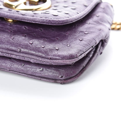 Gucci Ostrich Small 1973 Chain Shoulder Bag Purple 11 of 12