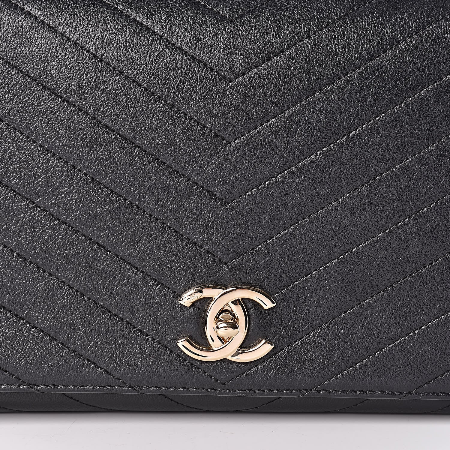 Chanel Grained Calfskin Chevron Stitched Medium Chic Top Handle Flap Black 10 of 10