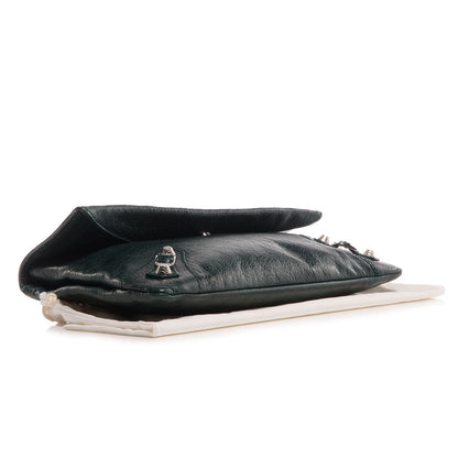 Balenciaga Agneau Giant 12 Silver Hardware Envelope Clutch Poker Fonce 4 of 10