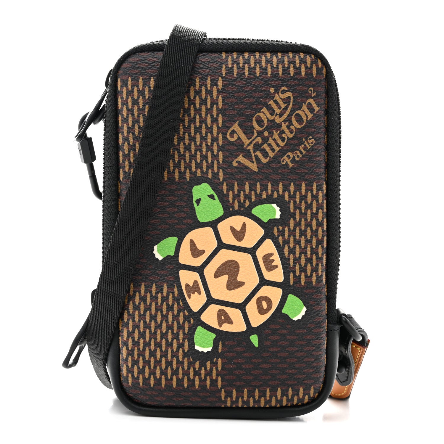 Louis Vuitton X NIGO Giant Damier Ebene Tortoise Double Phone Pouch 1 of 9