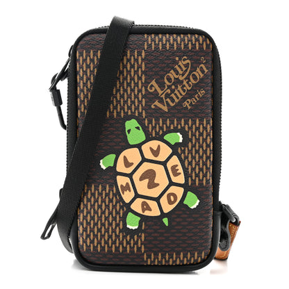 Louis Vuitton X NIGO Giant Damier Ebene Tortoise Double Phone Pouch 1 of 9