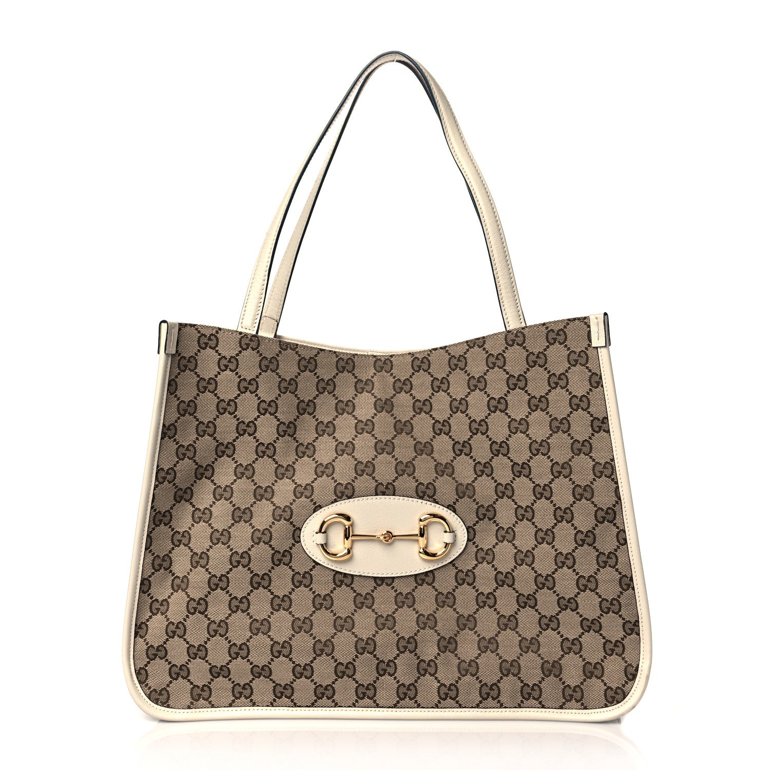 Gucci Monogram New Sakai Calfskin Lux Horsebit 1955 Tote Beige Ebony Mystic White 1 of 11