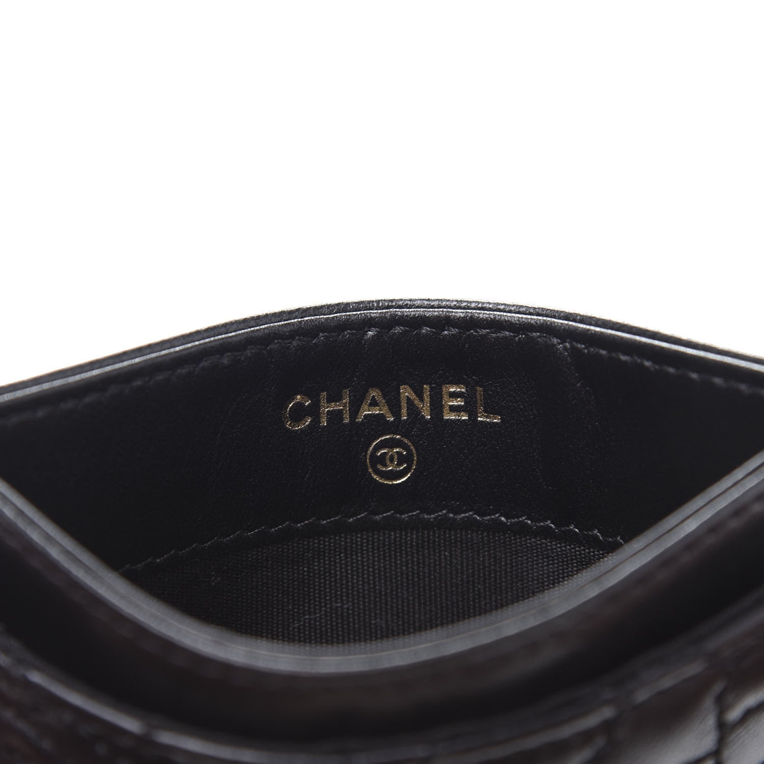 Chanel Lambskin Camellia Stitched Card Holder Black 8 of 10