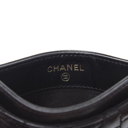 Chanel Lambskin Camellia Stitched Card Holder Black 8 of 10
