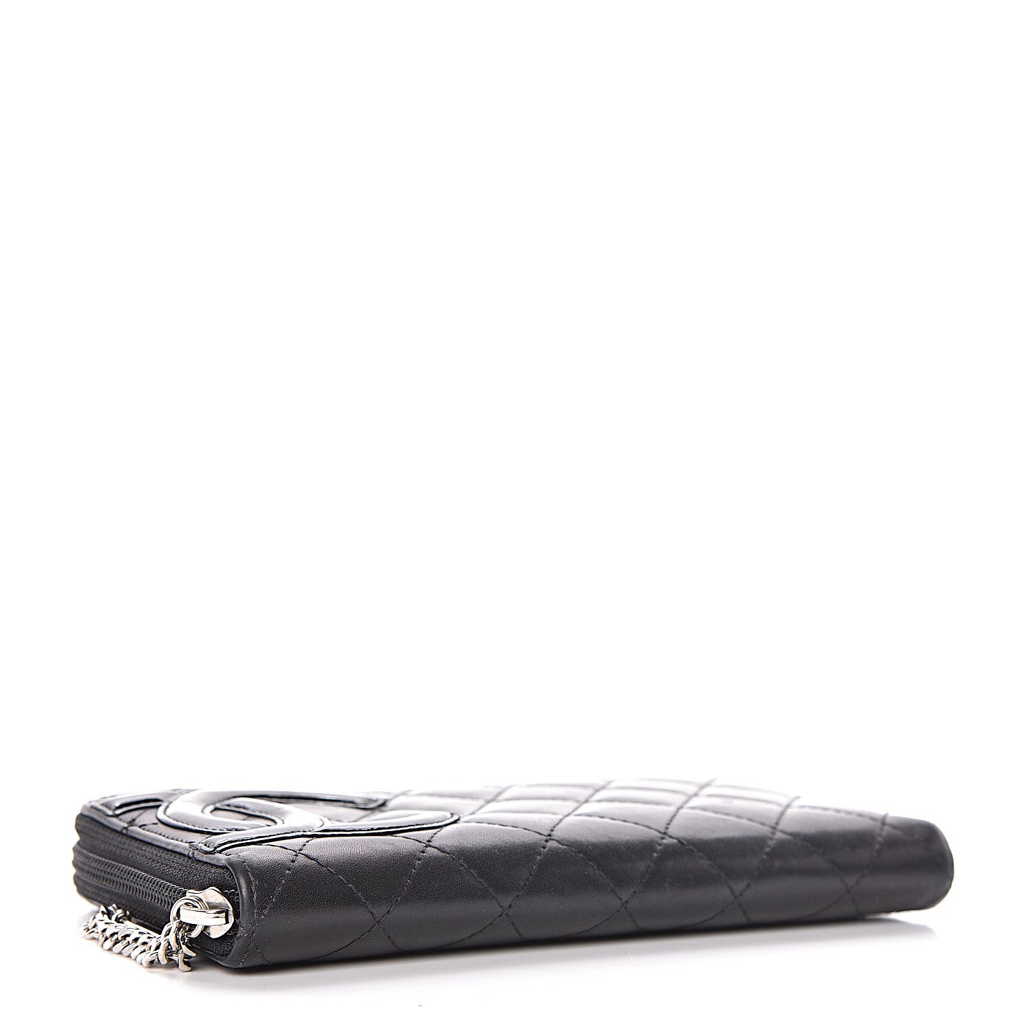 Chanel Calfskin Quilted Cambon Large Gusset Zip Around Wallet Black 4 of 11