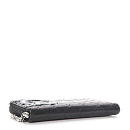Chanel Calfskin Quilted Cambon Large Gusset Zip Around Wallet Black 4 of 11