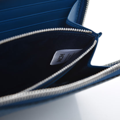 MCM Visetos Large Zip Around Wallet Munich Blue 8 of 9