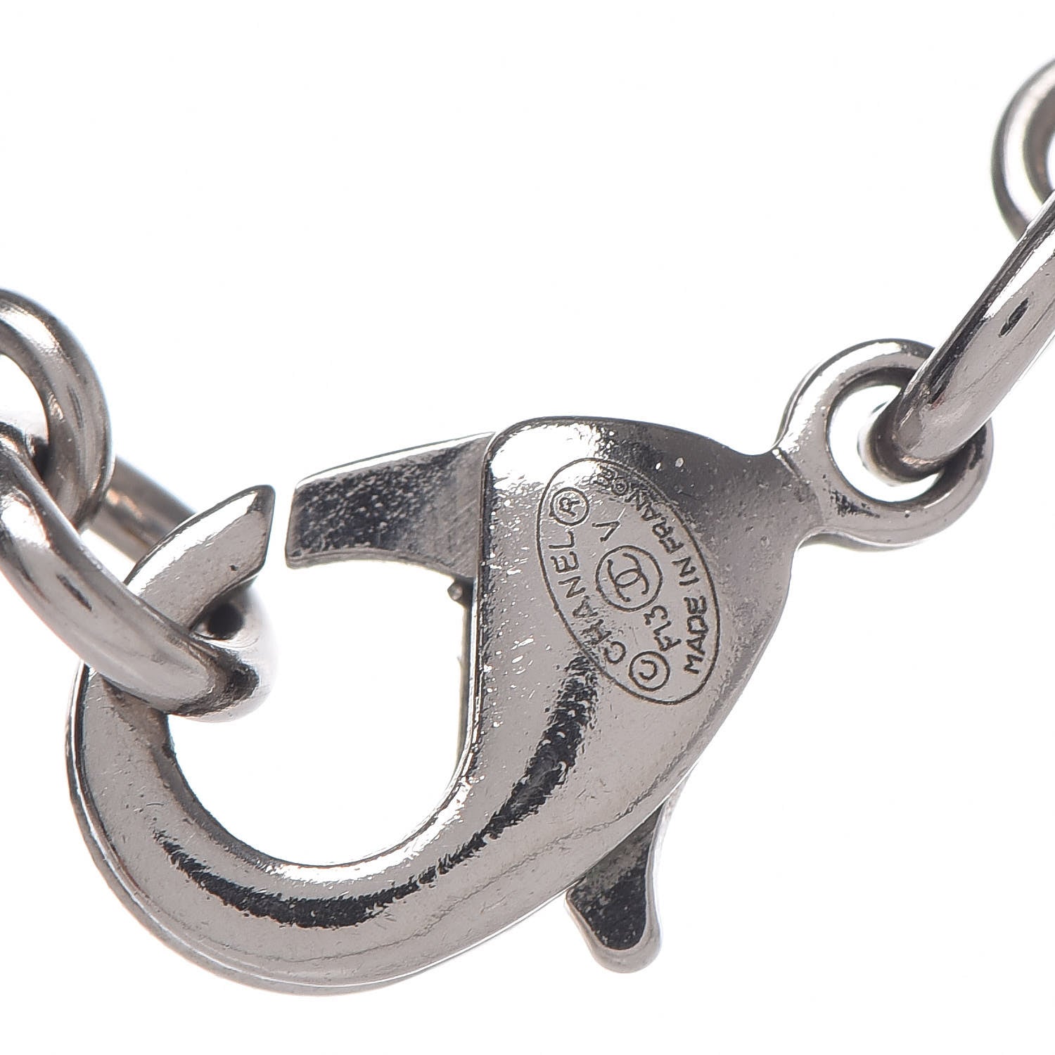 Chanel Crystal Timeless CC Necklace Silver 4 of 5