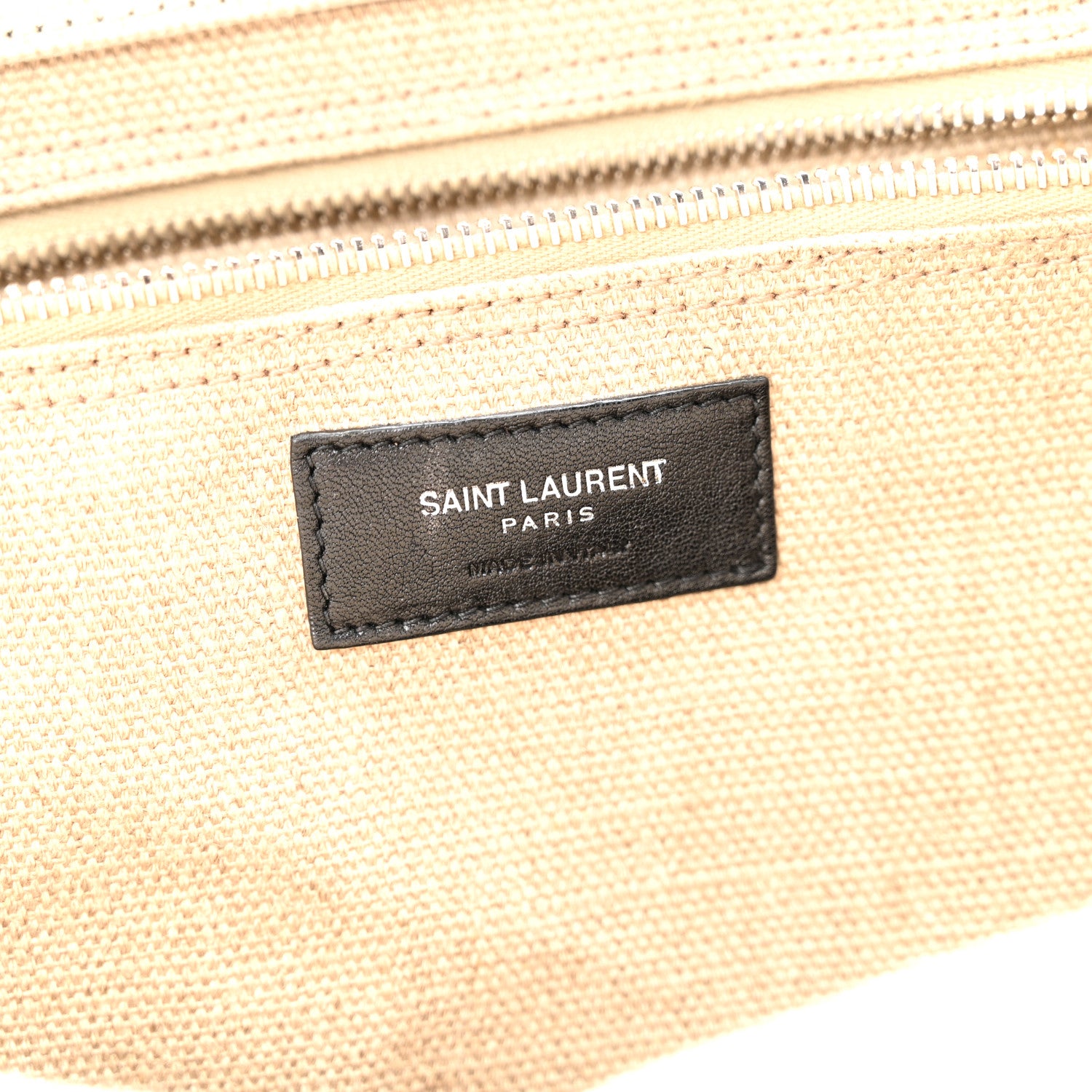 Saint Laurent Linen Calfskin Rive Gauche Tote Optic White 6 of 16