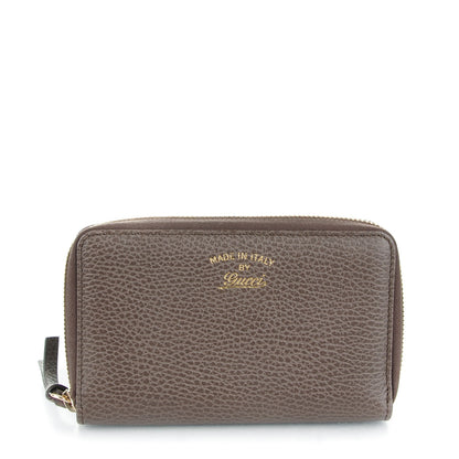 Gucci Dollar Calfskin Bi-Color Medium Swing Zip Around Wallet Grey Field Soft Pink 1 of 7
