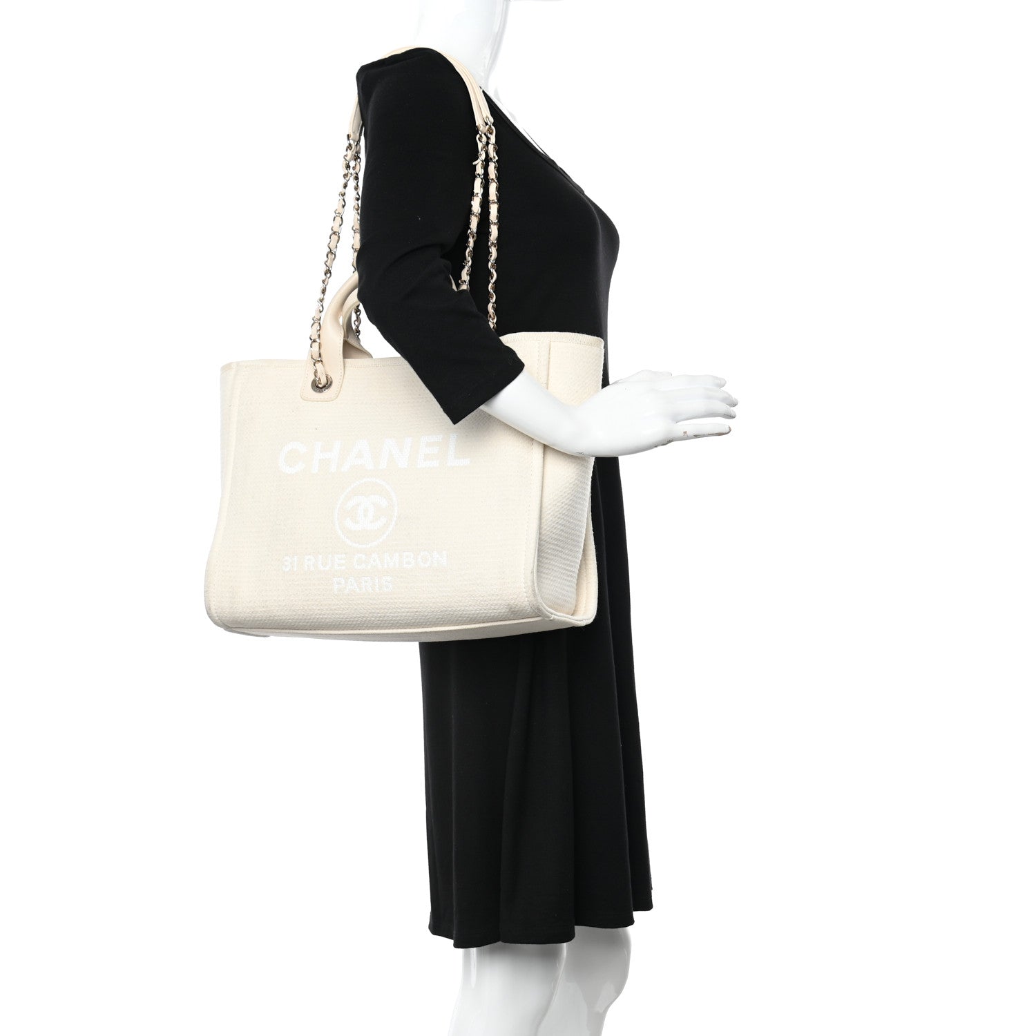 Chanel Mixed Fibers Small Deauville Tote White 2 of 14