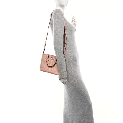 Gucci GG Supreme Monogram Textured Dollar Calfskin Mini Ophidia Shoulder Tote Bag Rose Pink 2 of 11