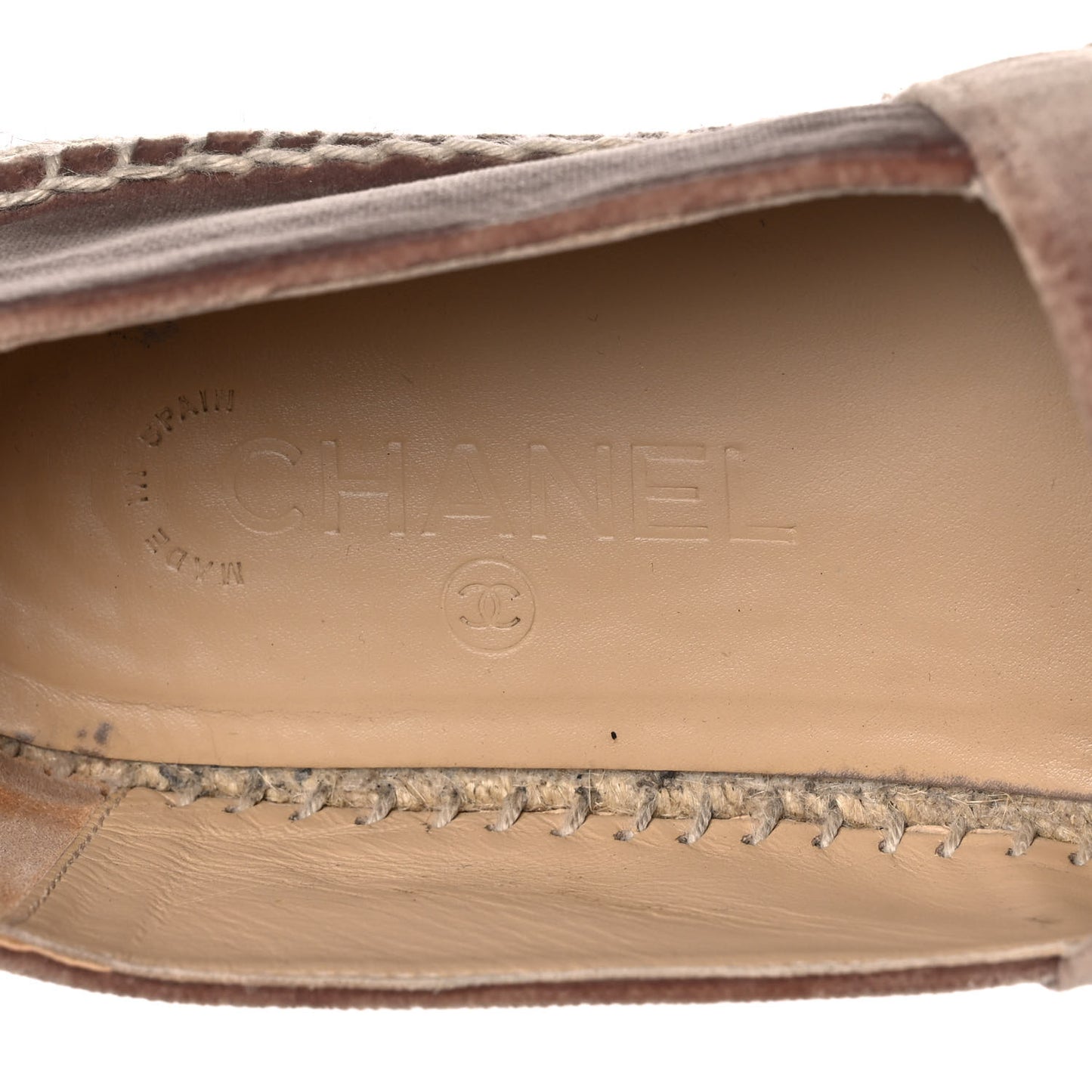 Velvet Logo Espadrilles 40 Beige Black