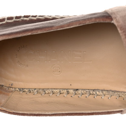 Chanel Velvet Logo Espadrilles 40 Beige Black 8 of 13