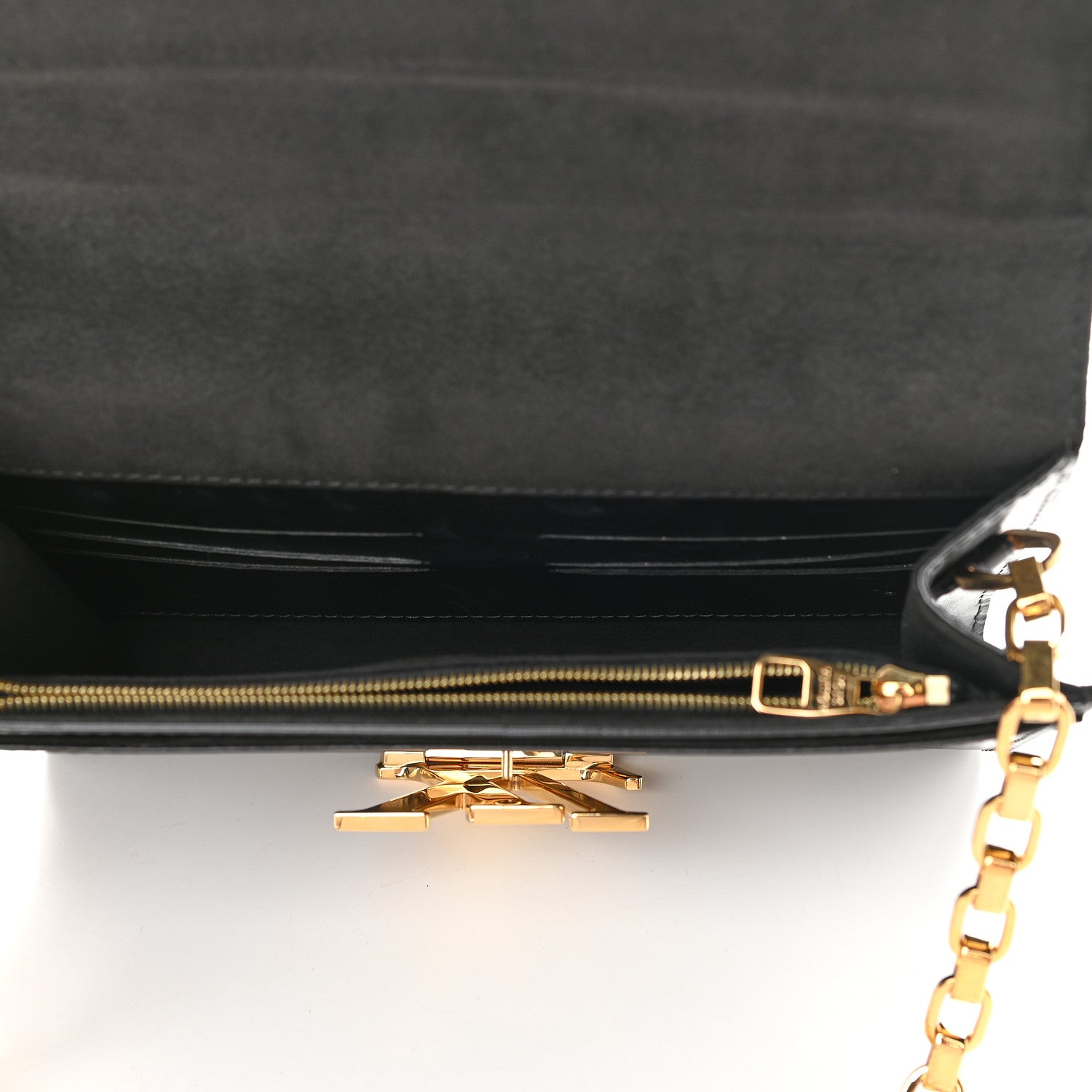 Louis Vuitton Calfskin Chain Louise MM Black 5 of 11