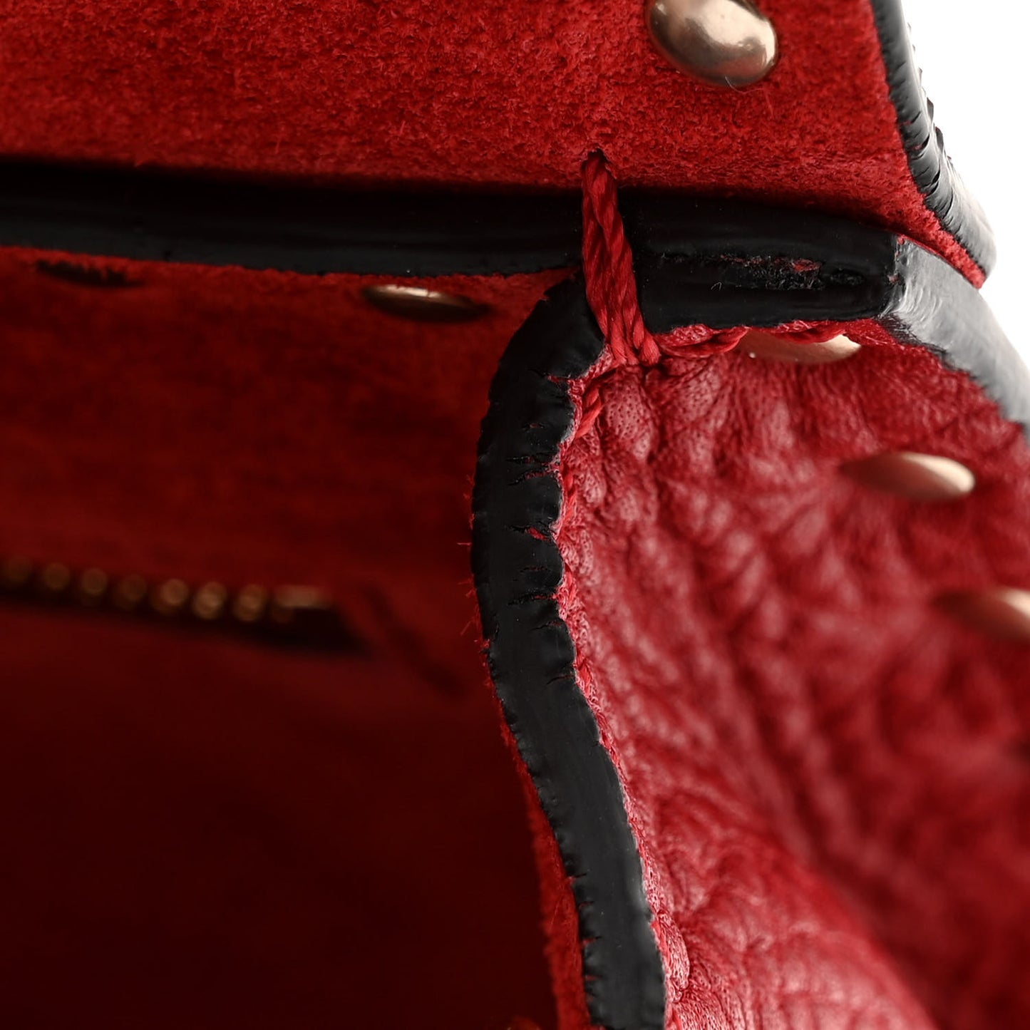 Pebbled Calfskin Medium Rockstud Top Handle Shoulder Bag Red