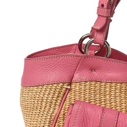 Prada Straw Vitello Daino Shoulder Bag Naturale 12 of 19