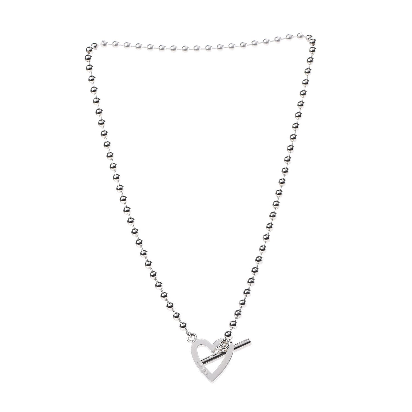 Sterling Silver Heart Toggle Necklace
