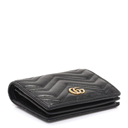 Gucci Calfskin Matelasse GG Marmont Card Case Wallet Black 4 of 9