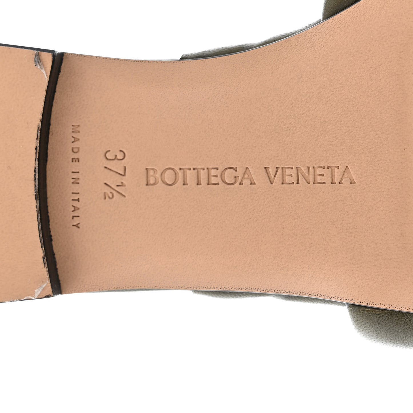 Nappa Quilted Rubber Lido Flat Sandals 37.5 Khaki