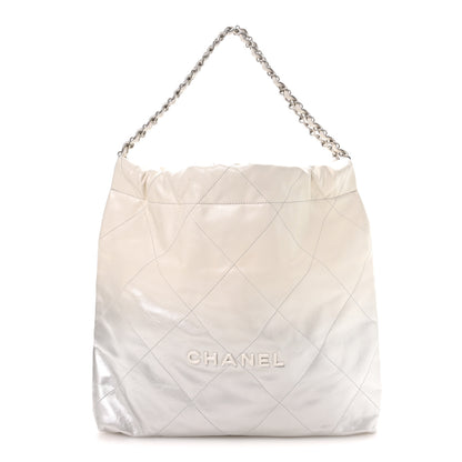 Chanel Metallic Shaded Calfskin Quilted Chanel 22 White Silver 1 of 11
