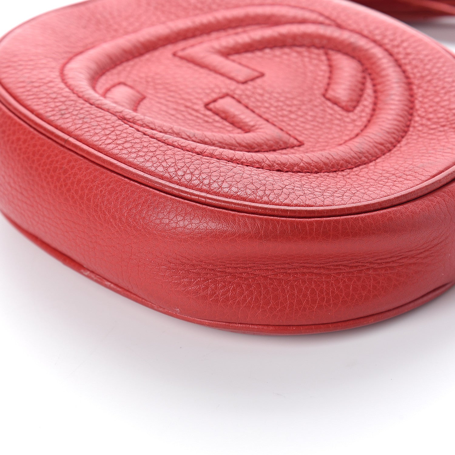 Gucci Pebbled Calfskin Mini Soho Chain Bag Tabasco Red 7 of 7