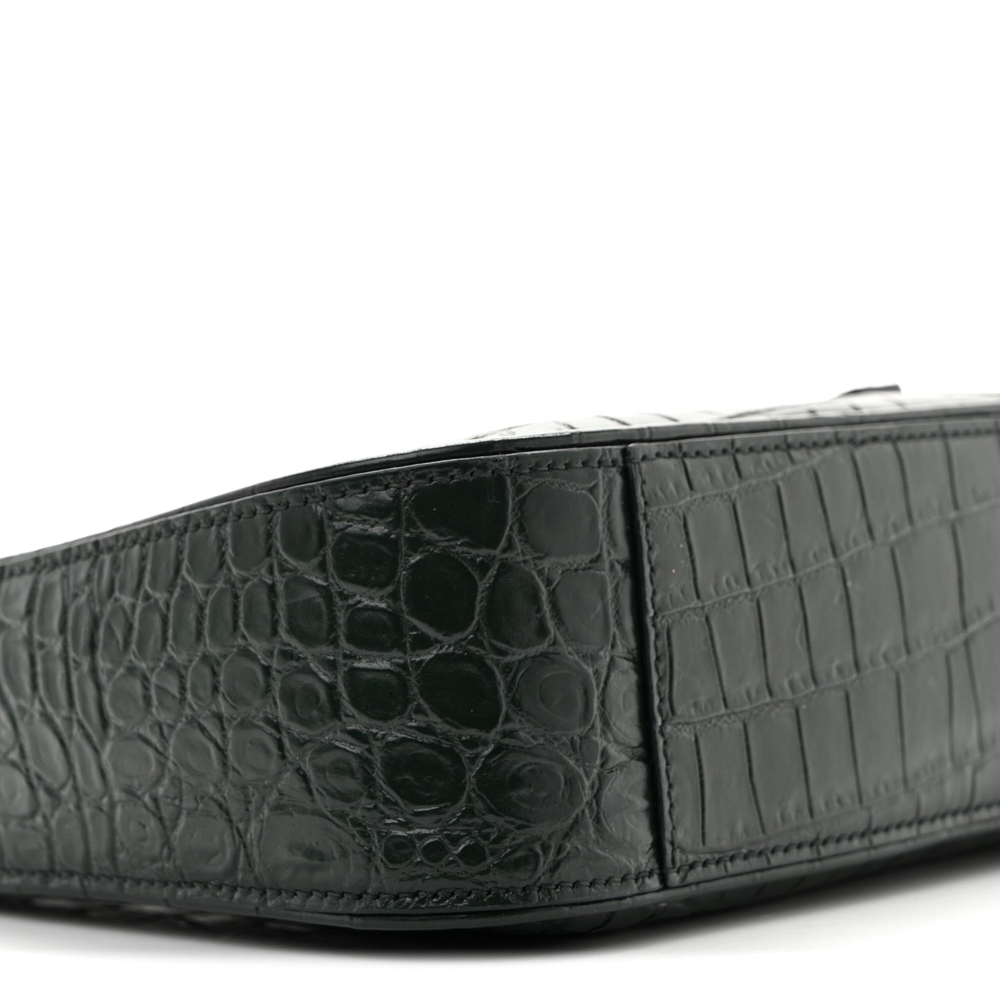 Calfskin Crocodile Embossed LE 5 A 7 Hobo Vert Fonce