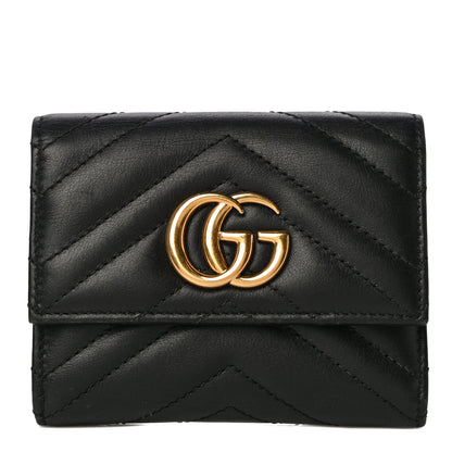 Gucci Calfskin Matelasse GG Marmont Wallet Black 1 of 15