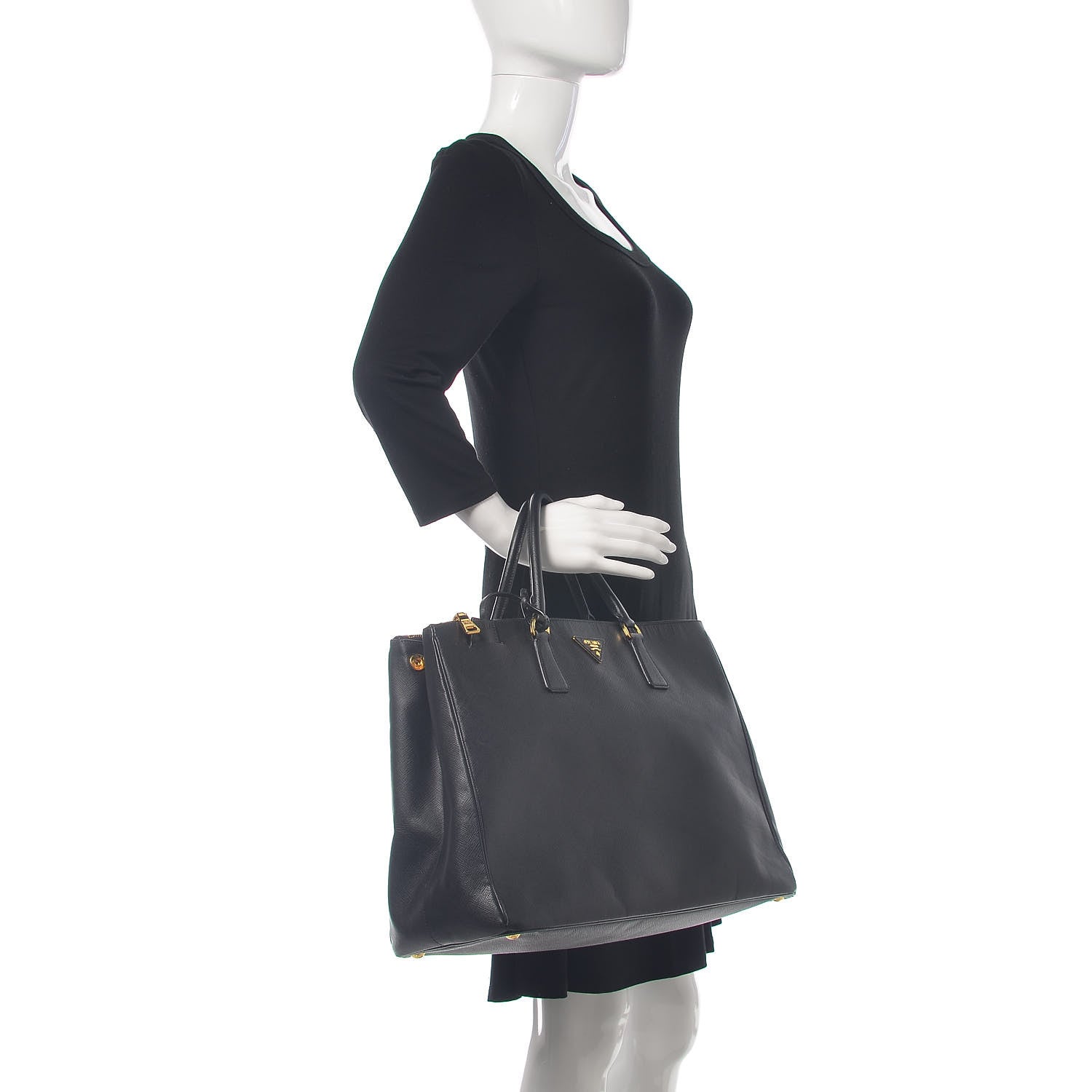 Prada Saffiano Lux Extra Large Galleria Double Zip Tote Black 2 of 19