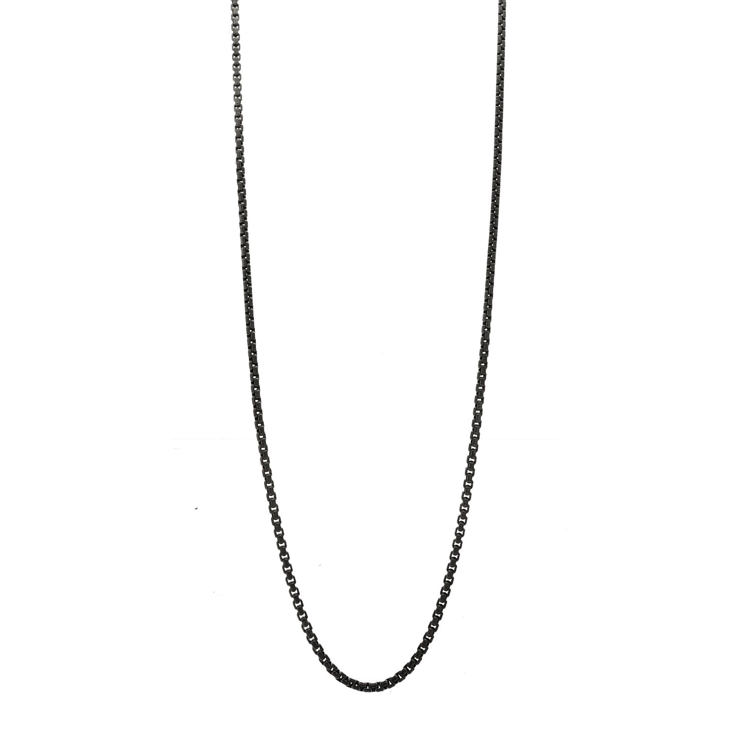Darkened Sterling Silver 2.7mm Box Chain Necklace 32"