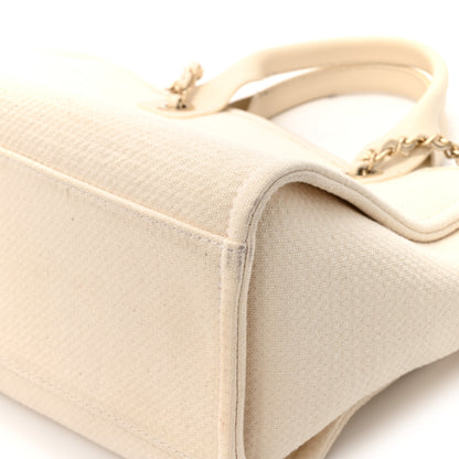 Chanel Mixed Fibers Small Deauville Tote White 17 of 19