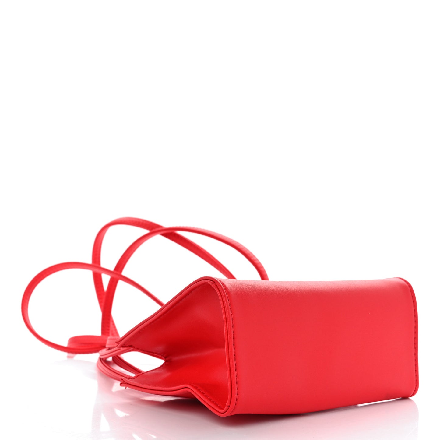Vegan Leather Small Shopping Bag Red